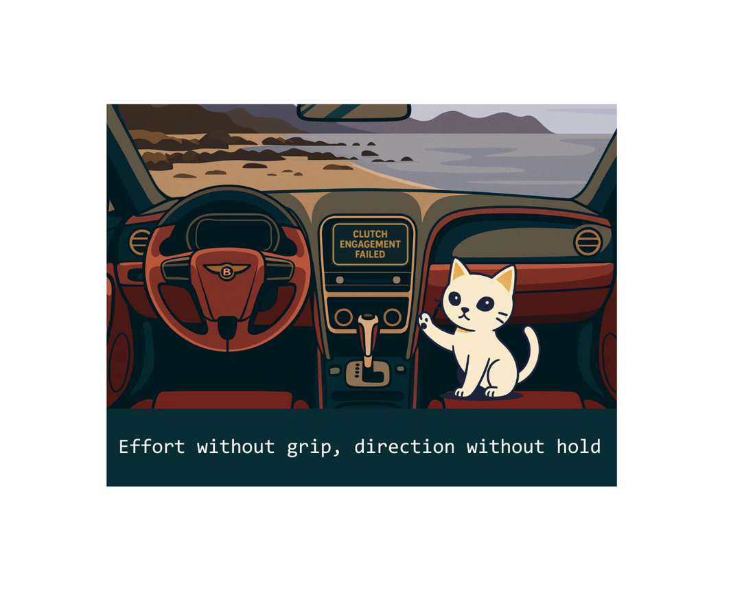 Clutch Engagement Failed — Poetic Car Dashboard Sticker
