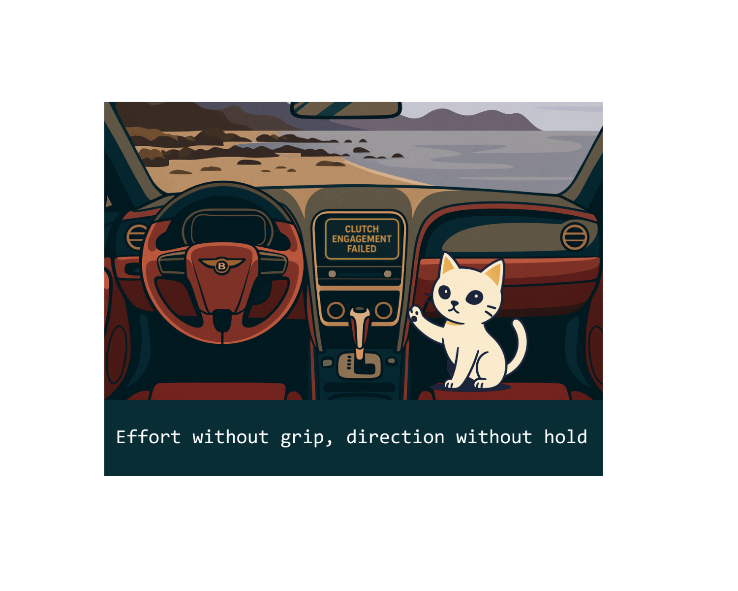 Clutch Engagement Failed — Poetic Car Dashboard Sticker