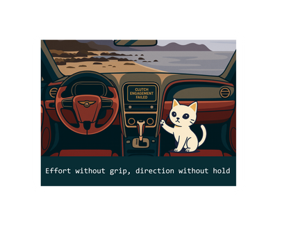 Clutch Engagement Failed — Poetic Car Dashboard Sticker