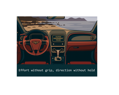 Clutch Engagement Failed — Poetic Car Dashboard Sticker